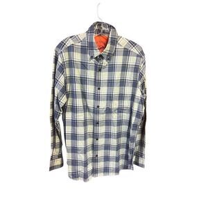 Orvis Men’s Plaid Button Down Duck Cloth Shirt Sz M New